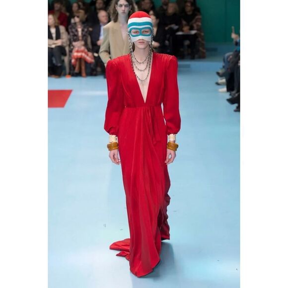 Gucci Dresses & Skirts - Gucci hammered matt enver satin maxi dress flame black IT42